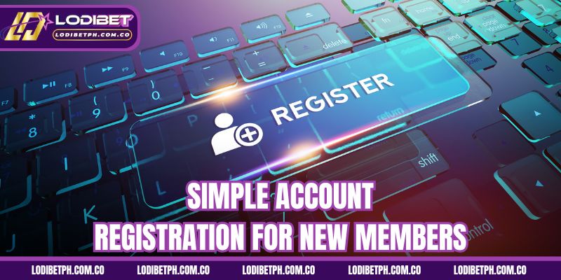 Simple account registration for new members