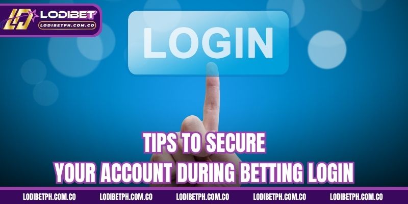 Tips to secure your account during betting login
